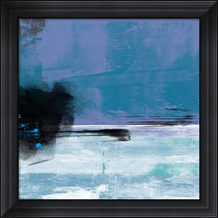 Framed Blue and White Abstract Composition II Print