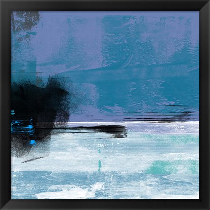 Framed Blue and White Abstract Composition II Print