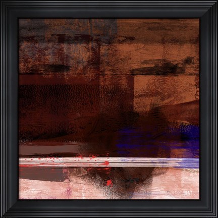 Framed Brown and White Abstract Composition I Print