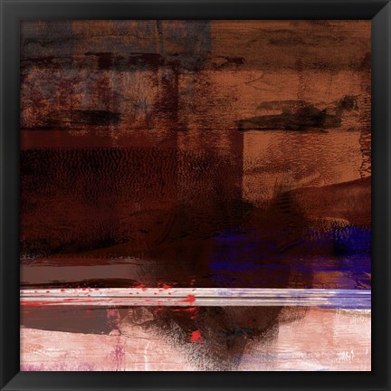 Framed Brown and White Abstract Composition I Print