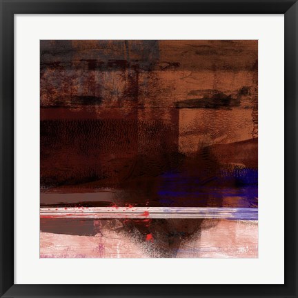 Framed Brown and White Abstract Composition I Print