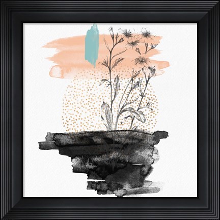 Framed Abstract Flower Art Composition I Print