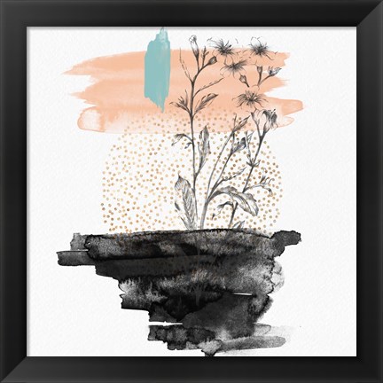 Framed Abstract Flower Art Composition I Print