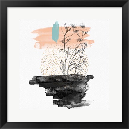 Framed Abstract Flower Art Composition I Print