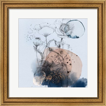 Framed Abstract  Flower Sunset Composition Print