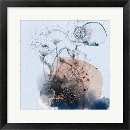 Framed Abstract  Flower Sunset Composition Print