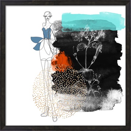 Framed Abstract  Flower Girl Composition Print