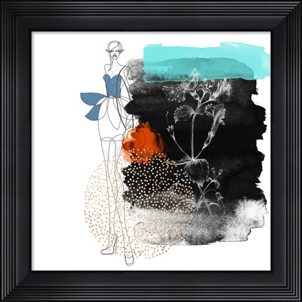 Framed Abstract  Flower Girl Composition Print