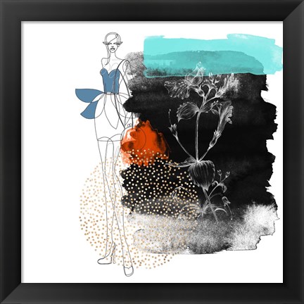 Framed Abstract  Flower Girl Composition Print