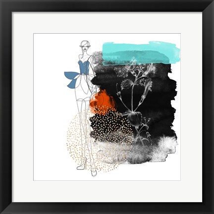Framed Abstract  Flower Girl Composition Print