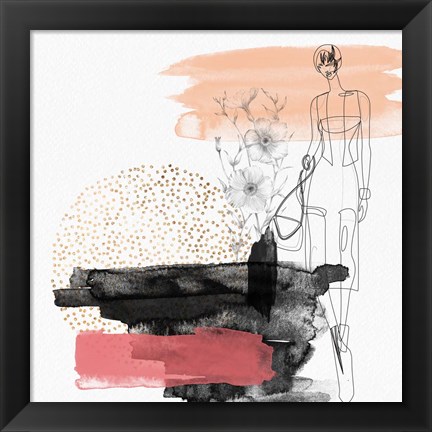 Framed Abstract  Flower Girl Composition I Print