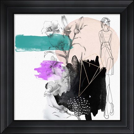 Framed Abstract  Flower Girl Composition II Print