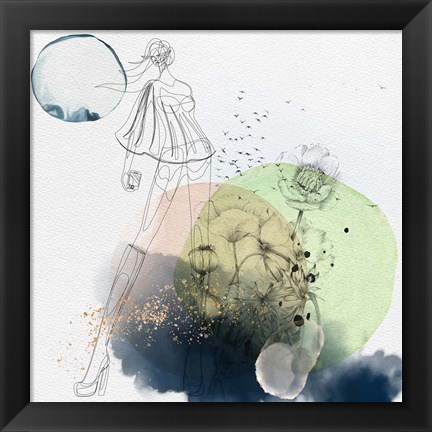 Framed Abstract  Flower Girl Composition III Print