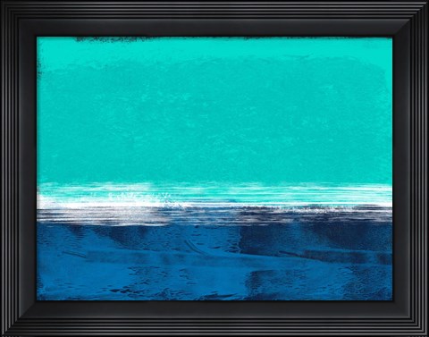 Framed Abstract Blue and Turquoise Print
