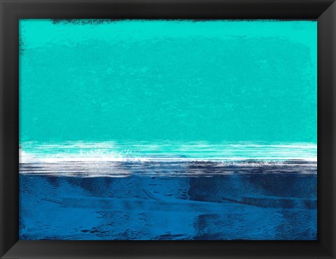 Framed Abstract Blue and Turquoise Print