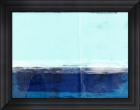 Framed Abstract Blue and Turquoise I Print