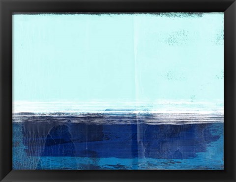 Framed Abstract Blue and Turquoise I Print