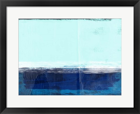 Framed Abstract Blue and Turquoise I Print
