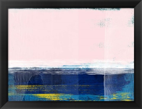 Framed Abstract Blue and Pink I Print