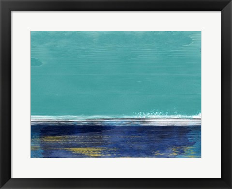 Framed Abstract Blue and Turquoise II Print