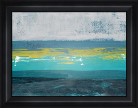 Framed Abstract Blue and Turquoise III Print