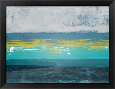 Framed Abstract Blue and Turquoise III Print