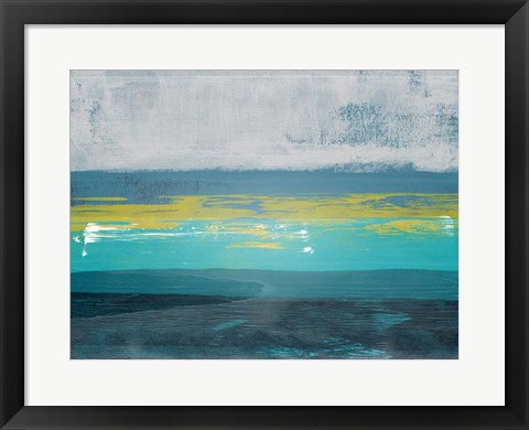 Framed Abstract Blue and Turquoise III Print