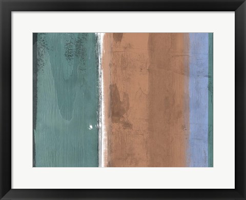 Framed Abstract Green and Brown Print