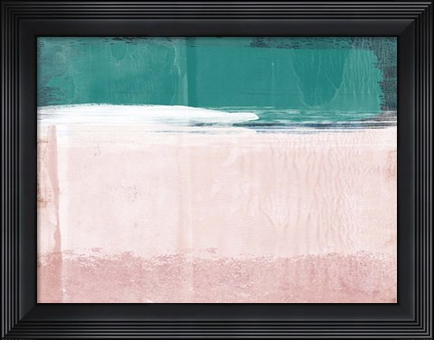 Framed Abstract Green and Pink Print