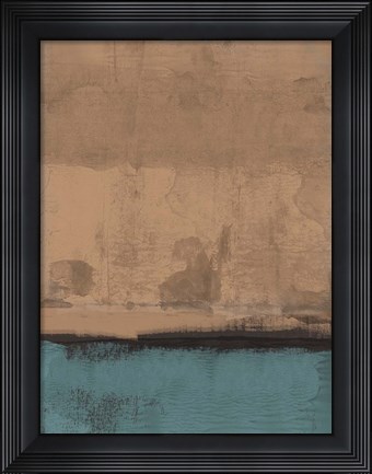 Framed Abstract Brown and Blue Print