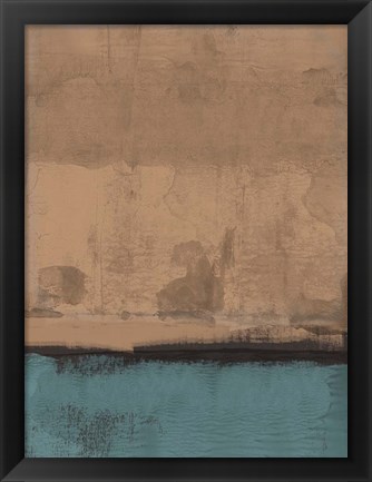 Framed Abstract Brown and Blue Print