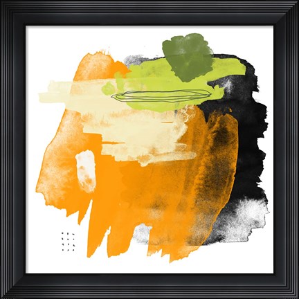 Framed Abstract Orange Watercolor Print