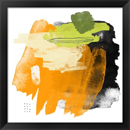 Framed Abstract Orange Watercolor Print