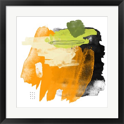 Framed Abstract Orange Watercolor Print