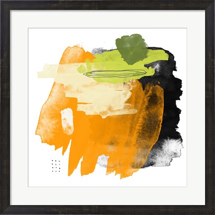 Framed Abstract Orange Watercolor Print