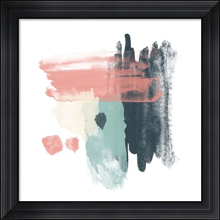 Framed Abstract Teal Watercolor Print