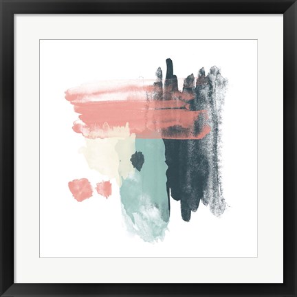 Framed Abstract Teal Watercolor Print