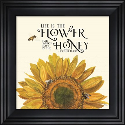 Framed Honey Bees &amp; Flowers Please II-The Flower Print