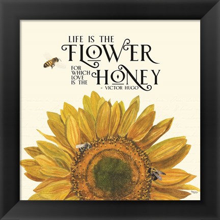 Framed Honey Bees &amp; Flowers Please II-The Flower Print