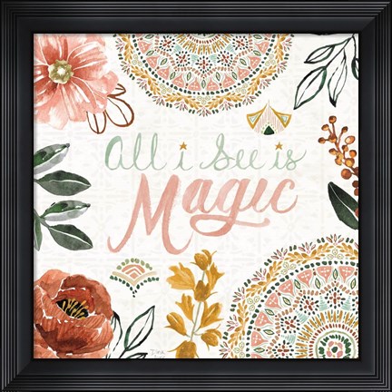Framed Floral Chic VI Print