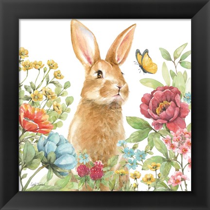 Framed Garden Bunnies IV Print