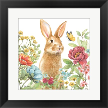 Framed Garden Bunnies IV Print