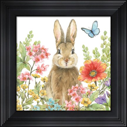 Framed Garden Bunnies III Print