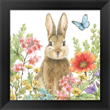 Framed Garden Bunnies III Print