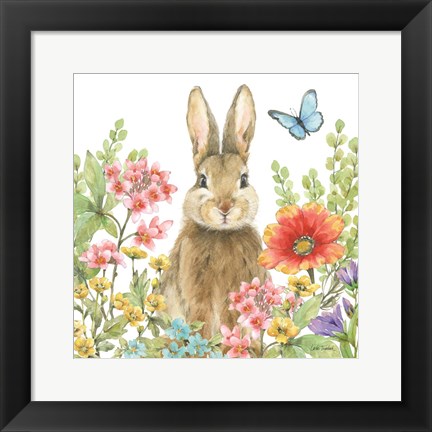 Framed Garden Bunnies III Print