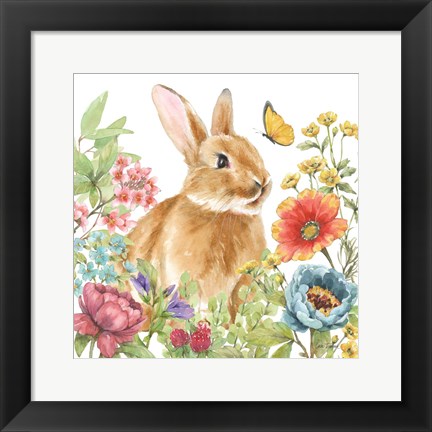 Framed Garden Bunnies V Print