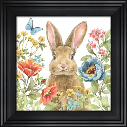 Framed Garden Bunnies II Print