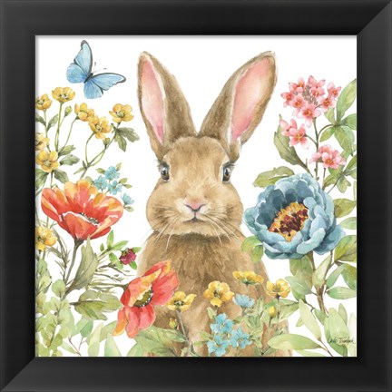 Framed Garden Bunnies II Print