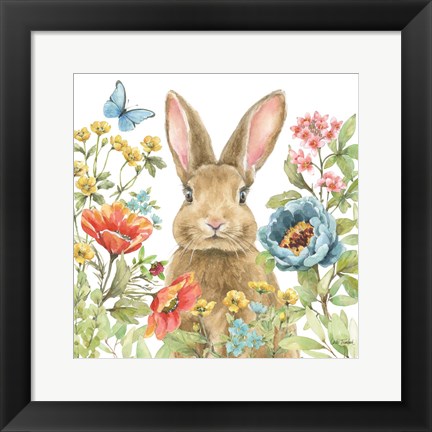 Framed Garden Bunnies II Print