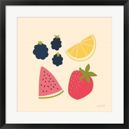 Framed Summer Fruits I Print